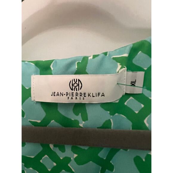 Jean-Pierre Klifa Blue Green Swing Dress XL Vacation Resort Beachy Boho Chic - Picture 3 of 9